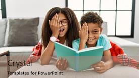  Presentation with siblings - PPT layouts having two-siblings-lying background and a  colored foreground