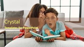  Presentation with siblings - Slide deck enhanced with two-siblings-lying background and a  colored foreground