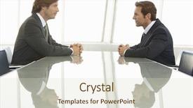  Presentation with conference - Audience pleasing PPT theme consisting of two sides - side view of businessmen looking backdrop and a soft green colored foreground