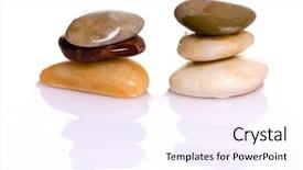  Presentation with harmony - Presentation theme featuring two simple piles of rocks background and a sky blue colored foreground