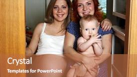  Presentation with two cute sisters playing - Beautiful presentation theme featuring two sisters baby backdrop and a  colored foreground