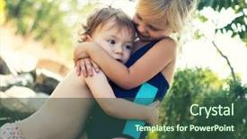  Presentation with family values - PPT theme enhanced with two sisters hug family values background and a tawny brown colored foreground