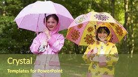  Presentation with rain - Presentation with two sisters outdoors in rain background and a  colored foreground