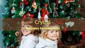  Presentation with christmas presents - Beautiful PPT theme featuring two-sisters-sitting backdrop and a tawny brown colored foreground