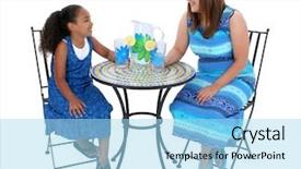  Presentation with bistro - Colorful presentation design enhanced with child sharing a pitcher backdrop and a arctic colored foreground