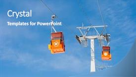  Presentation with lift - Slides featuring two ski lift cable cars background and a teal colored foreground
