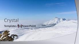  Presentation with mountain top - Colorful presentation theme enhanced with top of a mountain backdrop and a light blue colored foreground