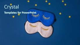  Presentation with insomnia - Slide deck enhanced with two-sleeping-masks-and-paper background and a ocean colored foreground