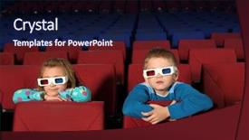  Presentation with two glasses of champagne - Amazing slide set having two small children in 3d backdrop and a navy blue colored foreground