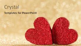  Presentation with golden lights - Audience pleasing slide deck consisting of two-small-handmade-red-glitter backdrop and a lemonade colored foreground