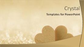 Presentation with golden lights - Amazing PPT layouts having two-small-handmade-wooden-hearts backdrop and a lemonade colored foreground