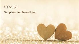  Presentation with golden lights - Presentation design featuring two-small-handmade-wooden-hearts background and a cream colored foreground