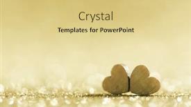  Presentation with golden lights - Slides featuring two-small-handmade-wooden-hearts background and a yellow colored foreground