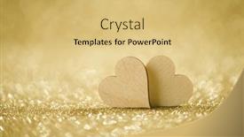  Presentation with golden lights - Presentation theme having two-small-handmade-wooden-hearts background and a yellow colored foreground