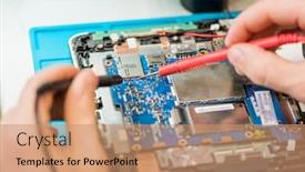  Presentation with soldering - PPT theme enhanced with two small soldering-irons background and a coral colored foreground