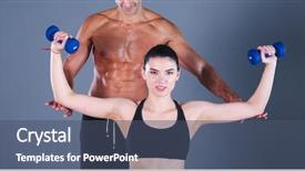  Presentation with two people talking - Colorful slides enhanced with two smiling people with fitness backdrop and a ocean colored foreground