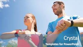  Presentation with heart rate - Amazing presentation theme having two smiling people with heart backdrop and a teal colored foreground