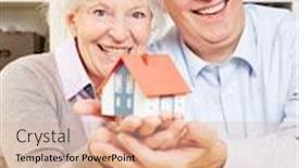  Presentation with hold hand - Presentation theme having two-smiling-seniors-hold background and a lemonade colored foreground