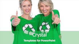  Presentation with recycling - Beautiful presentation theme featuring smoking thoughtful man behind table backdrop and a dark gray colored foreground