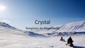  Presentation with norway - Colorful PPT theme enhanced with two snowmobiles on a barren backdrop and a light blue colored foreground