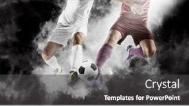  Presentation with smoke - Theme enhanced with two-soccer-player-in-action background and a dark gray colored foreground