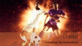  Presentation with sales action plan - Theme consisting of two-soccer-player-in-action background and a red colored foreground