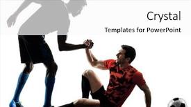  Presentation with soccer - Cool new slides with fairplay - two soccer players men backdrop and a white colored foreground