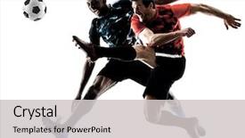  Presentation with studio - Presentation consisting of two soccer players men background and a light gray colored foreground