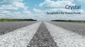  Presentation with asphalt road - Cool new presentation design with two solid white lines backdrop and a light blue colored foreground