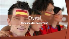  Presentation with spanish - Beautiful slides featuring two spanish couples gathered backdrop and a red colored foreground