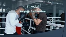  Presentation with boxing - Slide deck having two-sparring-partners-in-boxing background and a ocean colored foreground