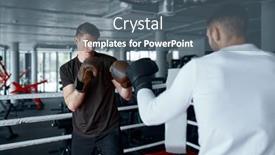  Presentation with boxing - Slides enhanced with two-sparring-partners-in-boxing background and a gray colored foreground
