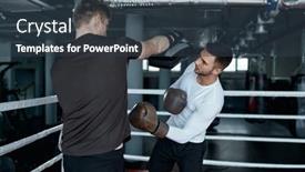  Presentation with boxing - Theme consisting of two-sparring-partners-in-boxing background and a  colored foreground