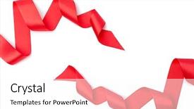  Presentation with happy holiday - PPT layouts featuring two spiral red ribbons isolated background and a pink colored foreground