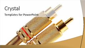  Presentation with gold award plaque or plate - Colorful slide deck enhanced with rcra - two stereo gold plated rca backdrop and a  colored foreground