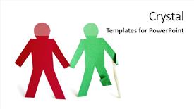  Presentation with two people holding hands - Presentation featuring two stick figures holding hands background and a white colored foreground