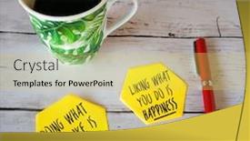  Presentation with sticky notes - Beautiful PPT theme featuring two-sticky-notes-with-coffee backdrop and a yellow colored foreground