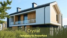  Presentation with group - PPT layouts having two-storey-cottage-with-balcony background and a tawny brown colored foreground