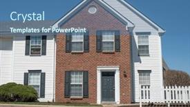  Presentation with white brick - Theme enhanced with two-story-red-brick background and a ocean colored foreground