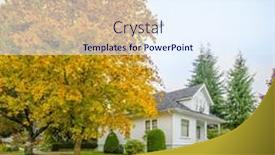  Presentation with luxury house - Slide set having two-story-stucco-luxury-house background and a sky blue colored foreground