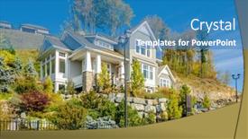  Presentation with luxury house - Presentation design having two-story-stucco-luxury-house background and a teal colored foreground
