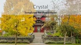  Presentation with luxury house - Slide set consisting of two-story-stucco-luxury-house background and a sky blue colored foreground