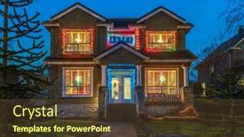  Presentation with luxury house - Slides featuring two-story-stucco-luxury-house background and a tawny brown colored foreground