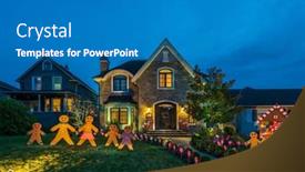  Presentation with luxury house - PPT theme having two-story-stucco-luxury-house background and a teal colored foreground