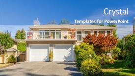  Presentation with america canada - Presentation enhanced with two-story-stucco-luxury-house background and a teal colored foreground