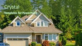  Presentation with america canada - Slide set with two-story-stucco-luxury-house background and a tawny brown colored foreground