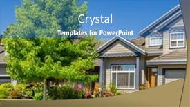  Presentation with america canada - PPT theme consisting of two-story-stucco-luxury-house background and a teal colored foreground