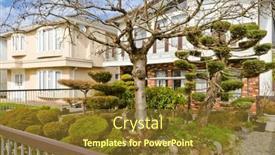  Presentation with america canada - PPT layouts enhanced with two-story-stucco-luxury-house background and a tawny brown colored foreground