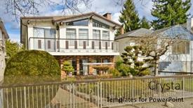  Presentation with america canada - Presentation theme having two-story-stucco-luxury-house background and a coral colored foreground