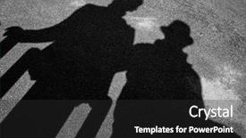  Presentation with pavement - PPT layouts enhanced with two strangers shadows on pavement background and a dark gray colored foreground